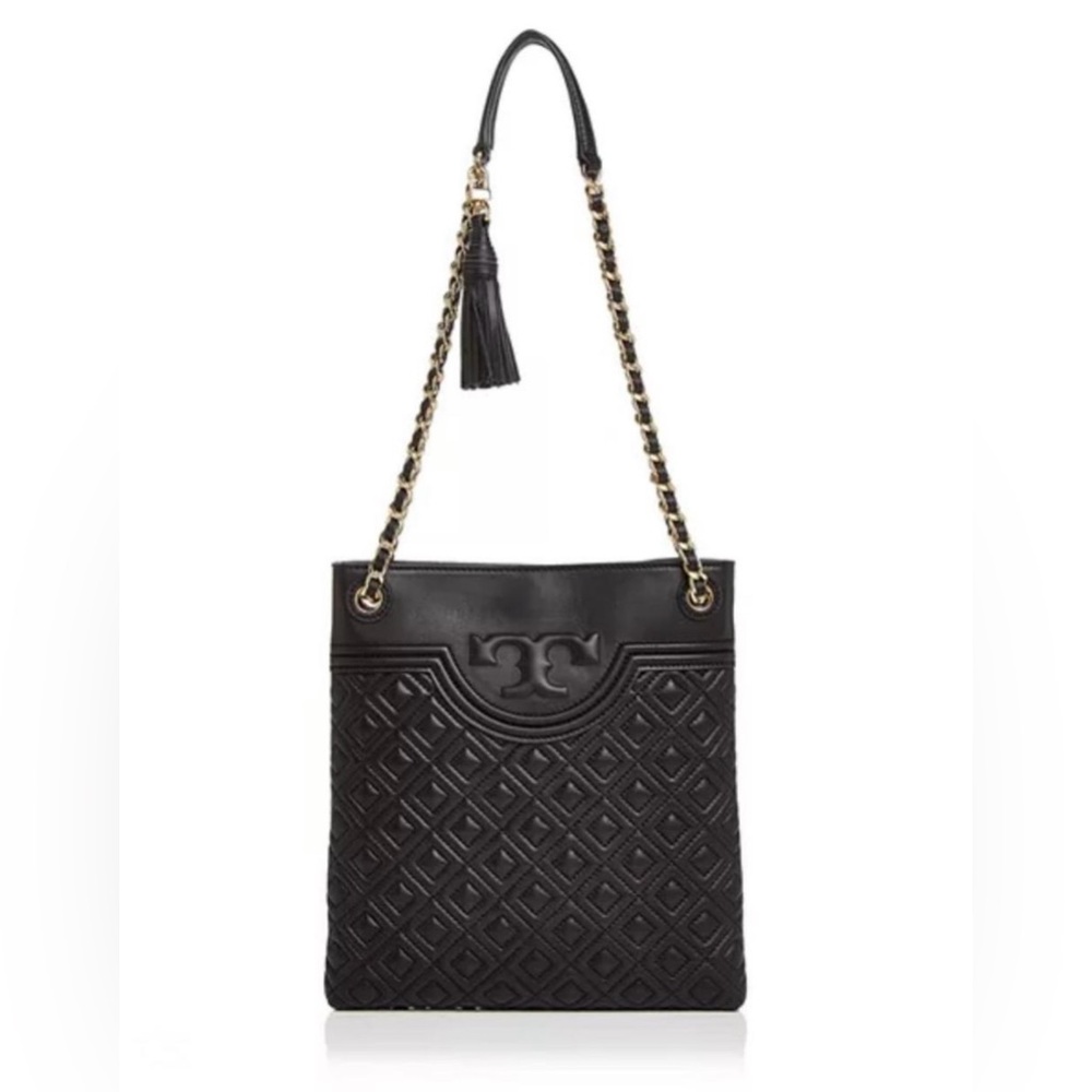 Tory Burch Fleming Quilted Leather Swingpack - Black